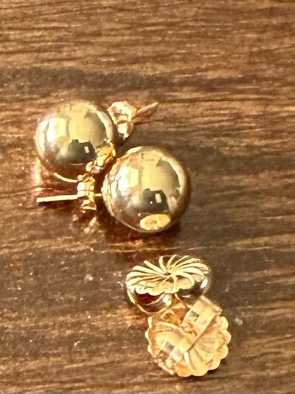14 K Gold Ball Stud Earrings - Classic Women's Jewelry